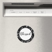 Zwart zwart, wit, modern script Christelijk Magneet (Insitu (Vaatwasser))