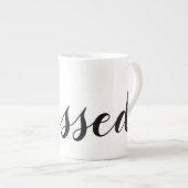 Zwart zwart, wit, modern script Christelijk Porselein Kop (Voorkant rechts)