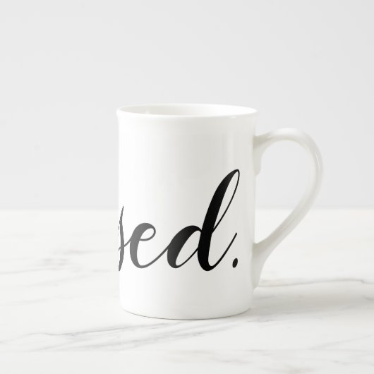 Zwart zwart, wit, modern script Christelijk Porselein Kop (Rechts)