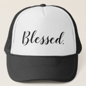 Zwart zwart, wit, modern script Christelijk Trucker Pet (Voorkant)
