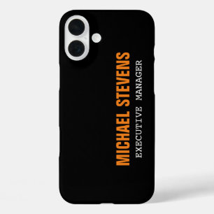 Zwart zwart-wit Oranje stijlvol, stijlvol, stijlvo iPhone 16 Plus Hoesje