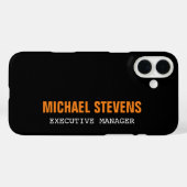 Zwart zwart-wit Oranje stijlvol, stijlvol, stijlvo Case-Mate iPhone Case (Achterkant (horizontaal))