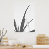 Zwart zwart wit zwart Plant lekt Poster (Keuken)