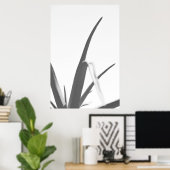 Zwart zwart wit zwart Plant lekt Poster (Thuiskantoor)