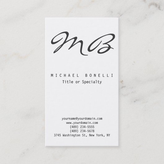 Zwart zwart-wit zwart-wit Visitekaartje (Voorkant)