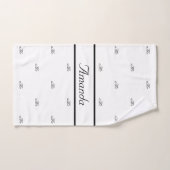 Zwart zwart-witmonogram model naamscript bad handdoek (Handdoek)