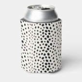 Zwart zwart-witte cheetah pratonmonogram blikjeskoeler (Blikje Achterkant)