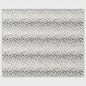 Zwart zwart-witte cheetah pratonmonogram cadeaupapier (Vlak)