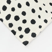 Zwart zwart-witte cheetah pratonmonogram fleece deken (Hoek)