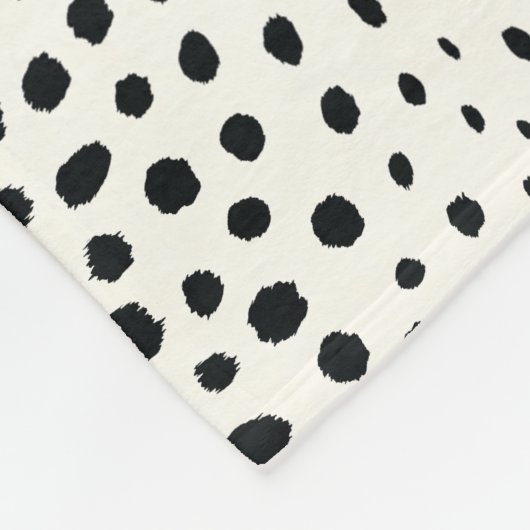 Zwart zwart-witte cheetah pratonmonogram fleece deken (Hoek)