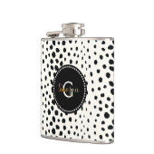 Zwart zwart-witte cheetah pratonmonogram heupfles (Links)