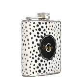 Zwart zwart-witte cheetah pratonmonogram heupfles (Rechts)