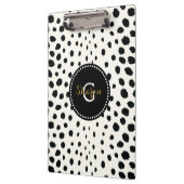 Zwart zwart-witte cheetah pratonmonogram klembord (Links)