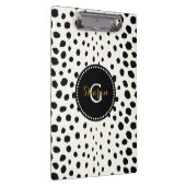 Zwart zwart-witte cheetah pratonmonogram klembord (Rechts)