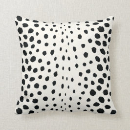 Zwart zwart-witte cheetah pratonmonogram kussen