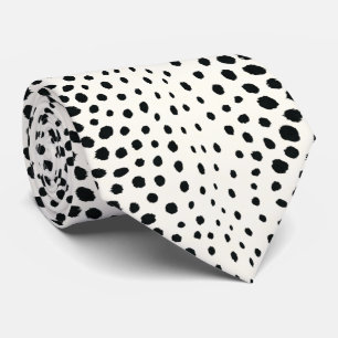 Zwart zwart-witte cheetah pratonmonogram stropdas