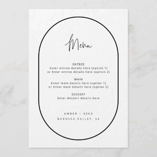 Zwart zwart, zwart, zwart, menu met dubbele boog (Voorkant)