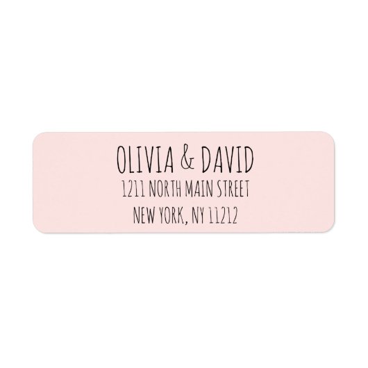 Zwart zwarte roze eenvoudige handgeschreven tekst etiket (Voorkant)