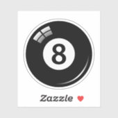 Zwart zwembad/biljartbal nummer 8 sticker (Vel)