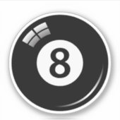 Zwart zwembad/biljartbal nummer 8 sticker (Voorkant)