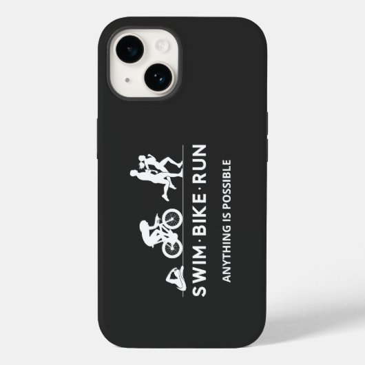 Zwart · Zwemfiets Run Triathlon Icon Series Case-Mate iPhone Case (Achterkant)