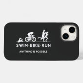 Zwart · Zwemfiets Run Triathlon Icon Series Case-Mate iPhone Case (Achterkant (horizontaal))