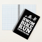 Zwart · Zwemfiets Run Triathlon Motivatie Notitieboek (Binnen)