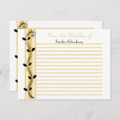 Zwart zwenkblad op Gele Gele Recipskaarten Briefkaart (Voorkant / Achterkant)