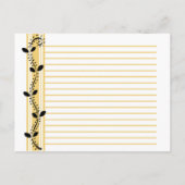 Zwart zwenkblad op Gele Gele Recipskaarten Briefkaart (Achterkant)