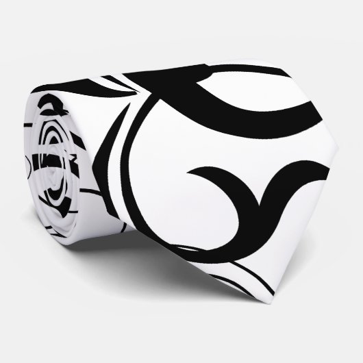 Zwart zwijn Uniek zwart/wit Stropdas voor design (Opgerold)