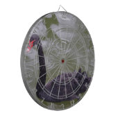 Zwart zwoegdartboard dartbord (Voorkant Links)