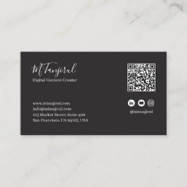 Zwartachtige en diepblauwe Mandala QR-code Visitekaartje