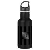 Zwartbandmoonmonogram in de schaduw waterfles  (Voorkant)