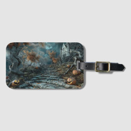 zwartblauwe ladder bagagelabel