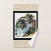 Zwartbruine Rough Collie Kunst Bad Handdoek (Handdoek)