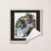 Zwartbruine Rough Collie Kunst Bad Handdoek (Wasdoekje)