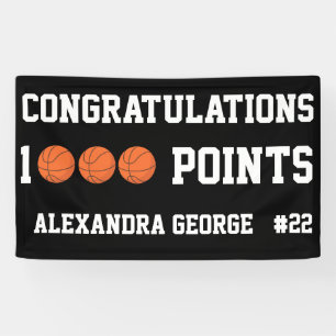 Zwarte 1000 Basketball Carrière Punten Scorer Spel Spandoek