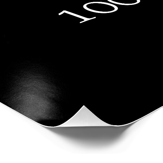 Zwarte 100e verjaardag welkom perfect poster (Hoek)