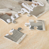 Zwarte 12 Fotomaanden & Jaar collage Legpuzzel (Zijkant)