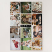 Zwarte 12 Fotomaanden & Jaar collage Legpuzzel (Verticaal)