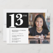 Zwarte 13e verjaardag uitnodiging Chic Girls Foto (Voorkant)