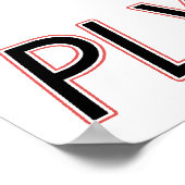 Zwarte 1941 Plymouth met rode grafische kaart Poster (Hoek)