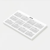 Zwarte 2019 Kalender op Wit Post-it® Notes (Schuin)