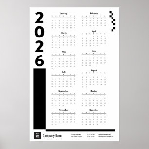 Zwarte 2026 Bedrijfsagenda Poster