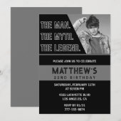 Zwarte 22e verjaardagsuitnodiging Het Man De Legen Kaart (Voorkant / Achterkant)