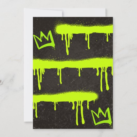 Zwarte 22e verjaardagsuitnodigingen Mannen Graffit Kaart (Achterkant)