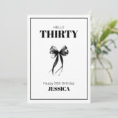 Zwarte 30e minimalistische elegante boog Happy Bir Kaart (Staand voorkant)