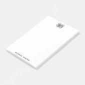 Zwarte 3 Initieel Wijnstok Script Monogram DIY BG Post-it® Notes (Schuin)