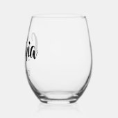 Zwarte 3D Moderne Naam Bruidsmeisje   Wijnglas Zonder Voet (Links)