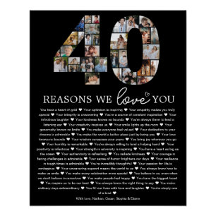 Zwarte 40 Redenen dat we van je houden Aandenken G Perfect Poster